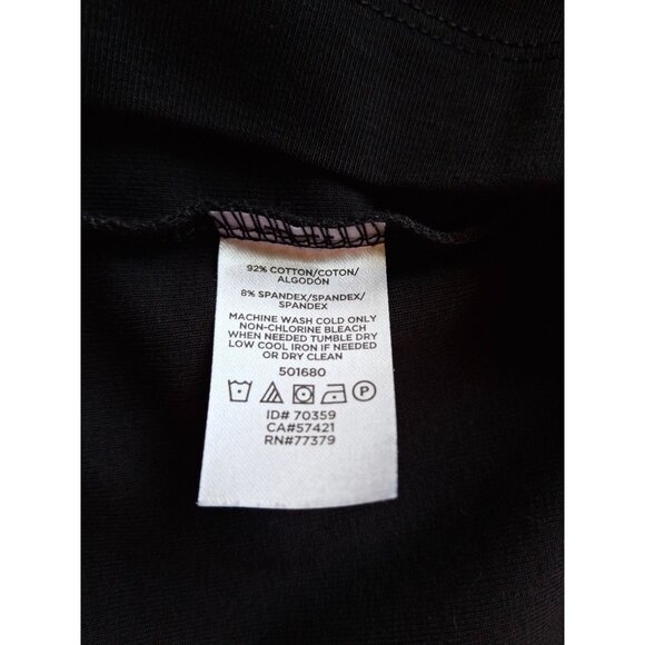 Ann Taylor Top LP Black Square Neck Short Sleeve Top Normcore Goth - Picture 4 of 6